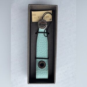 Bvlgari Mint Green Leather Keychain